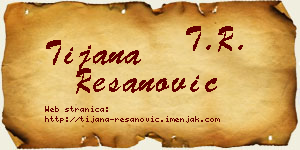 Tijana Resanović vizit kartica